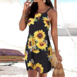 Halter Neck Boho Print Sleeveless Mini Beachwear Sundress