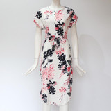 Midi Party Geometric Print Summer Boho Loose Batwing Sleeve Dress