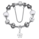 Fashion Bracelet Antique Love and Flower Charm Bracelet Fashion Bracelet Antique Love and Flower Charm Bracelet