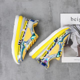 Women Sneakers Breathable Mesh Gold Platform Shoes