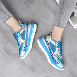 Women Sneakers Breathable Mesh Gold Platform Shoes