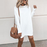 Turtleneck Solid Knitted Sweaters Dress