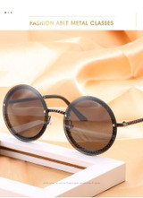 Round Sunglasses Rimless Shades Popular Ins Sunglasses