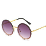 Round Sunglasses Rimless Shades Popular Ins Sunglasses