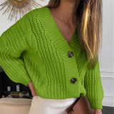 Knit Sweater Casual Long Sleeve Button Cardigan