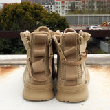 Genuine Leather + Canvas Women Military Sneakers