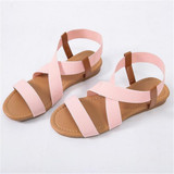 Low Heel Peep-toe Casual Walking Flat Sandal