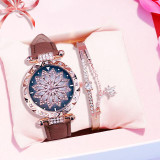 Watches Bracelet set Starry Sky Ladies Bracelet Watch Casual Leather