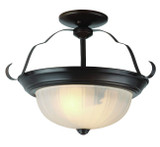 Classic 13" Melon Semi Flushmount Bronze
