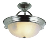 Classic 13" Melon Semi Flushmount Nickel
