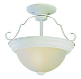 Classic 13" Melon Semi Flushmount White