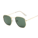 Small Polygonal Metal Sunglasses