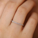 Micro Pave Cz Zircon Crystal Band Eternity Stacking Ring