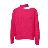 Casual Solid Loose Bare Shoulders Knitted Pullovers Oversized Sweaters