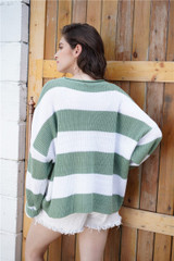 Striped Loose Ladies Pullover Knit Sweaters Striped Loose Ladies Pullover Knit Sweaters