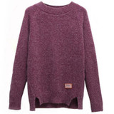 Long Sleeve Pull Solid Pullover Casual Knitted Sweater