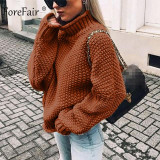 Oversize Turtleneck Knitted Sweater