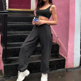 Baggy Pencil Pants Women Plus Size Black Winter Wide Leg Sweat Pants