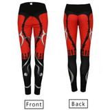 Heart Print Red Black Patchwork Sporting Pants