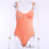 Chain Spaghetti Strap Sleeveless Bodycon Bodysuit