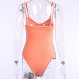 Chain Spaghetti Strap Sleeveless Bodycon Bodysuit