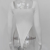 Off Shoulder Long Sleeve Slash Buttons Rompers Bodysuit
