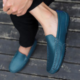 Genuine Leather Men Casual Shoes Loafers Breathable Slip on