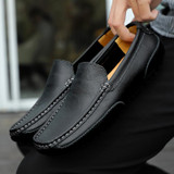 Genuine Leather Men Casual Shoes Loafers Breathable Slip on