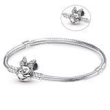 1Silver Color Snake Chain Fine  Charm Bracelet