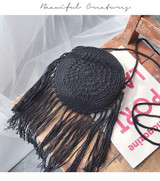 Bohemian Round Long Tassel Straw Bags Rattan Women