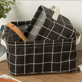 1 Pc Printing Cotton Linen Desktop Storage Organizer