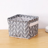 1 Pc Printing Cotton Linen Desktop Storage Organizer