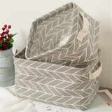 1 Pc Printing Cotton Linen Desktop Storage Organizer