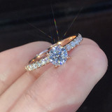 Trendy Crystal Design Rings  Zircon Cubic