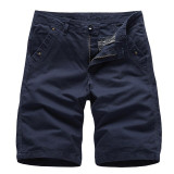 Cargo Shorts Summer Casual Cotton  Solid Color Knee Length