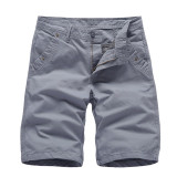 Cargo Shorts Summer Casual Cotton  Solid Color Knee Length