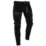 Fashion Ripped Skinny Jeans Stretch Destroyed Frayed Slim Fit