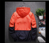 Bomber Hooded Jacket Casual Slim Patchwork Windbreaker