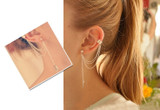 Fashion Personality Metal Ear Clip Leaf Tassel Earrings
