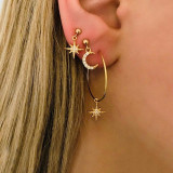 Vintage Tribal Ethnic Geometric Drop Dangle Hoop Earrings Set