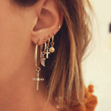 Vintage Tribal Ethnic Geometric Drop Dangle Hoop Earrings Set
