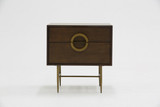 Modrest Selena Modern Acacia & Brass Nightstand Modrest Selena Modern Acacia & Brass Nightstand