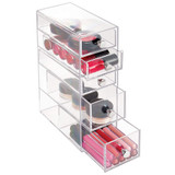 iDesign Clarity Plastic Cosmetic 5-Drawer, Jewelry Countertop Organization for Vanity, Bathroom, Bedroom, Desk, Office, 3.5" x 7" x 10", Clear