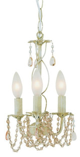 Crystal Garden 3 Light Chandelier Pink
