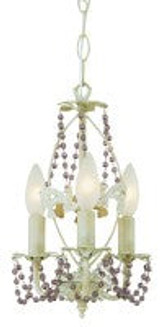 Crystal Garden 3 Light Chandelier Purple