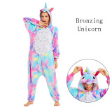 Kigurumi Cosplay Unicorn Pajamas Animal Onesie for Children Girls Boys Sleepwear Kids Cartoon 3D Lion Stitch Pyjama Suit Winter