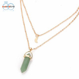 Multilayer Irregular Crystal Opals Pendant Necklace Choker Chain