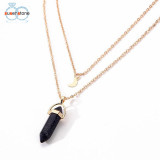 Multilayer Irregular Crystal Opals Pendant Necklace Choker Chain