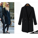 Wool Coats Double Breasted Trench Medium Long Thicken Outwear Plus Cotton Woolen Overcoats