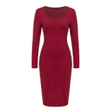 Black long sleeve sexy party dress Women winter club autumn long dress elegant Bodycon o neck midi dress vestidos 2018 Black long sleeve sexy party dress Women winter club autumn long dress elegant Bodycon o neck midi dress vestidos 2018